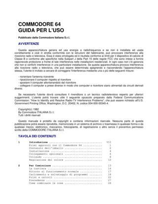 Commodore 64 - Manuale d'uso